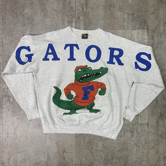 Rare Vintage 90’s Grey Florida Gators Spellout Crewneck Size XXL - Picture 1 of 8